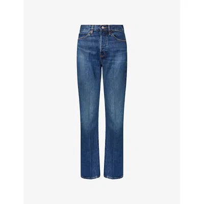 Frame Womens Logic The Vertical Straight-leg Denim Jeans In Blue