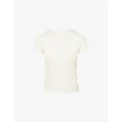 Frame Womens Cream  X Amelia Gray The Ghost Cotton-blend T-shirt In White