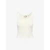 Frame Womens Cream  X Amelia Gray The Ghost Cotton-blend Tank Top In White