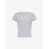 Frame Womens Heather Grey The Rib Baby Tee Modal-jersey Top In Gray