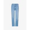 Frame Womens Le Sleek Five-pockets Straight-leg High-rise Stretch-denim Blend Jeans Honeymoon