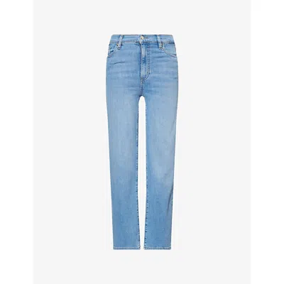 Frame Womens Le Sleek Five-pockets Straight-leg High-rise Stretch-denim Blend Jeans Honeymoon