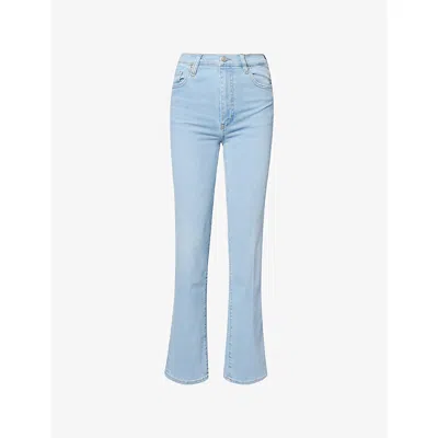 Frame Womens Hush Le Sleek Straight-leg High-rise Stretch-denim Jeans In Blue