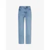 Frame Womens Indio Vintage Fray The Ruler Crop Straight-leg High-rise Denim Jeans