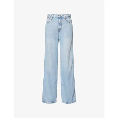 Frame Womens Johanna The Cuffed Wide-leg Denim Jeans