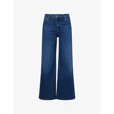 Frame Womens Le Palazzo Crop Wide-leg Cotton-blend Jeans Keepsake