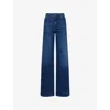 Frame Womens Le Slim Palazzo Cotton-blend Jeans Keepsake In Blue