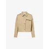 Frame Womens Khaki The Short Cotton Trench Jacket In Brown