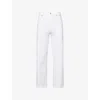 Frame Womens White Le Slim Palazzo Cotton-blend Jeans In White