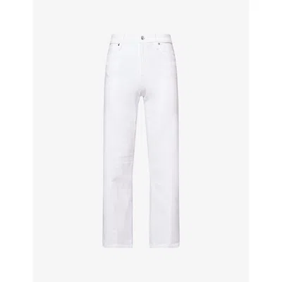 Frame Womens White Le Slim Palazzo Cotton-blend Jeans