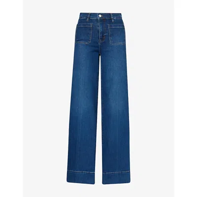 Frame Womens Le Slim Palazzo Long Stretch-denim Jeans Folklore