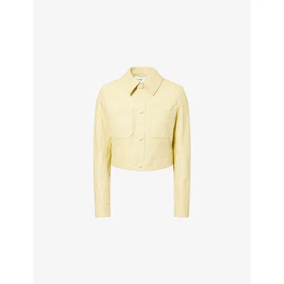 Frame Womens Lemon The Small Leather Jacket In Neutral