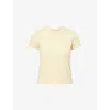 Frame Womens The Vintage Baby Cotton-blend T-shirt Lemon In Multi