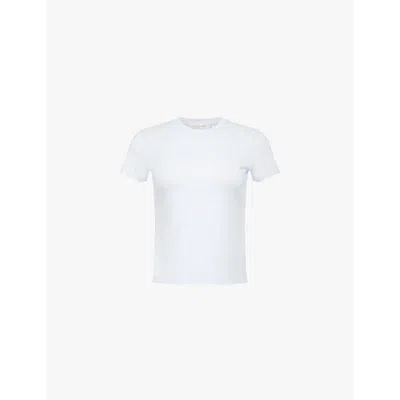 Frame Womens Baby Round-neck Cotton-jersey T-shirt Light Chambray