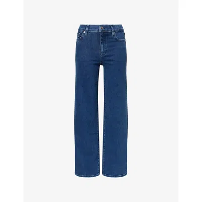 Frame Womens  Le Slim Palazzo Wide-leg Stretch-denim Blend Jeans In Blue