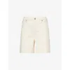 Frame Womens The Timeless High-rise Denim Shorts Milkshake In Milkshake