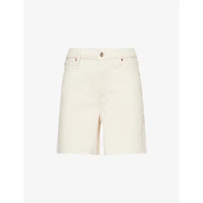 Frame Womens The Timeless High-rise Denim Shorts Milkshake