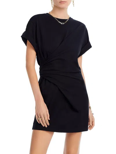 Frame Womens Mini Gathered T-shirt Dress In Black