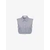 Frame Womens Navy Multi Check-print Sleeveless Cotton Top In Gray