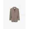 Frame Womens Navy Multi The Houndstooth Stretch-woven Blazer In Brown