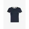 Frame The Ringer Baby Tee Navy Multi In Navy Multi