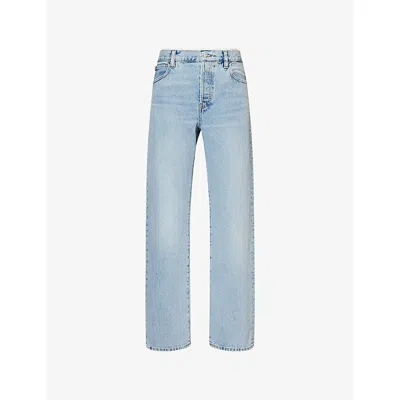 Frame Womens The Staple Straight-leg Denim Jeans Outlaw
