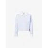 Frame Womens Oxford Blue Multi The Charles Stripe Cotton Shirt In Blue