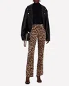 Frame Womens Pants Size 2 Leopard Velvet Mini Boot Trouser High Waist In Multicolor In Animal Print