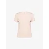 Frame Womens Pink Sand The Baby Tee Cotton-jersey T-shirt In Multi