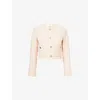 Frame Womens Pink The Tweed Cropped Cotton-blend Jacket In Pink