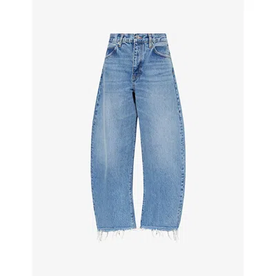 Frame Womens  The Bubble Crop-leg Denim Jeans In Blue