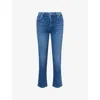 Frame Womens Reign Le Sleek Straight-leg Stretch-denim Blend Jeans In Blue