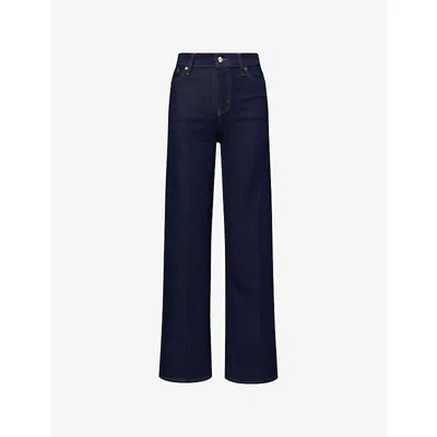 Frame Womens Rinse Le Slim Palazzo Denim Jeans In Blue