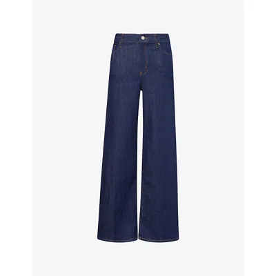 Frame Womens  Le Slim Palazzo High Rise Denim Jeans In Blue