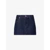 Frame Womens Mid-rise Slim-fit Denim Mini Skirt Rinse