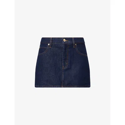Frame Womens Mid-rise Slim-fit Denim Mini Skirt Rinse