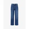 Frame Womens The Reboot Crop Flared-leg High-rise Stretch Denim-blend Jeans Femma In Rival