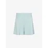 Frame Womens The Fluid Tailored High-rise Stretch-woven Shorts Robin Egg Blue In Robin Egg Blue