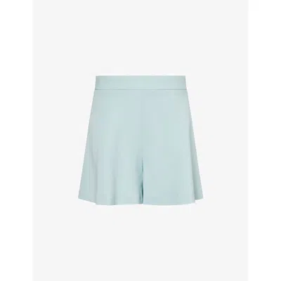 Frame Womens The Fluid Tailored High-rise Stretch-woven Shorts Robin Egg Blue