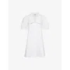 Frame Womens White Sailor-collar Cotton-poplin Mini Dress Xs