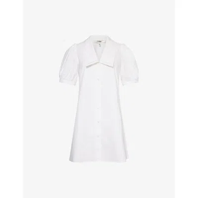 Frame Womens White Sailor-collar Cotton-poplin Mini Dress Xs