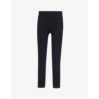 Frame Womens Sheen Noir Le Jetset Skinny Crop Tapered-leg Mid-rise Stretch-denim Jeans