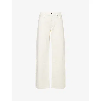 Frame Womens Shell The Lowkey Saturday Cotton Denim Jeans In Neutral