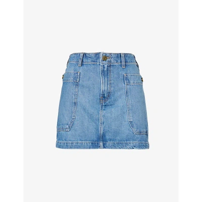 Frame Womens Sonata Patch-pocket Recycled Denim-blend Mini Skirt