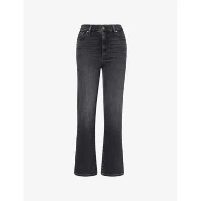 Frame Womens  Le Sleek Straight-leg Stretch-denim Blend Jeans In Black