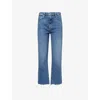 Frame The Ruler Frayed High Waist Ankle Straight Leg Jeans
