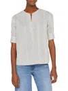 Frame Womens Surplice Neckline Striped Blouse In Multi