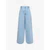 Frame Womens Sweetheart Drape Wide-leg Cotton-blend Jeans