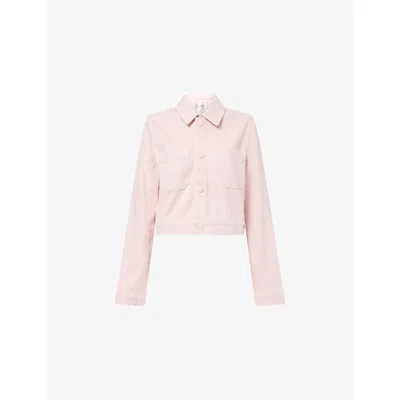 Frame Womens  The Small Cotton Denim Jacket In Pink