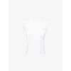 Frame Womens White The Baby Short-sleeves Cotton-jersey T-shirt Xs In White